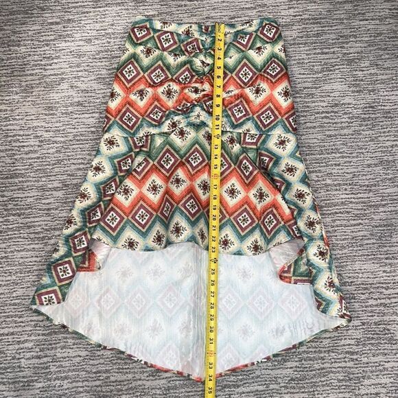 NWT AUTUMN ADEIGBO Soraya Geometric-Print Ruched Bead-Fringe Midi Skirt Size 8 - Picture 12 of 16